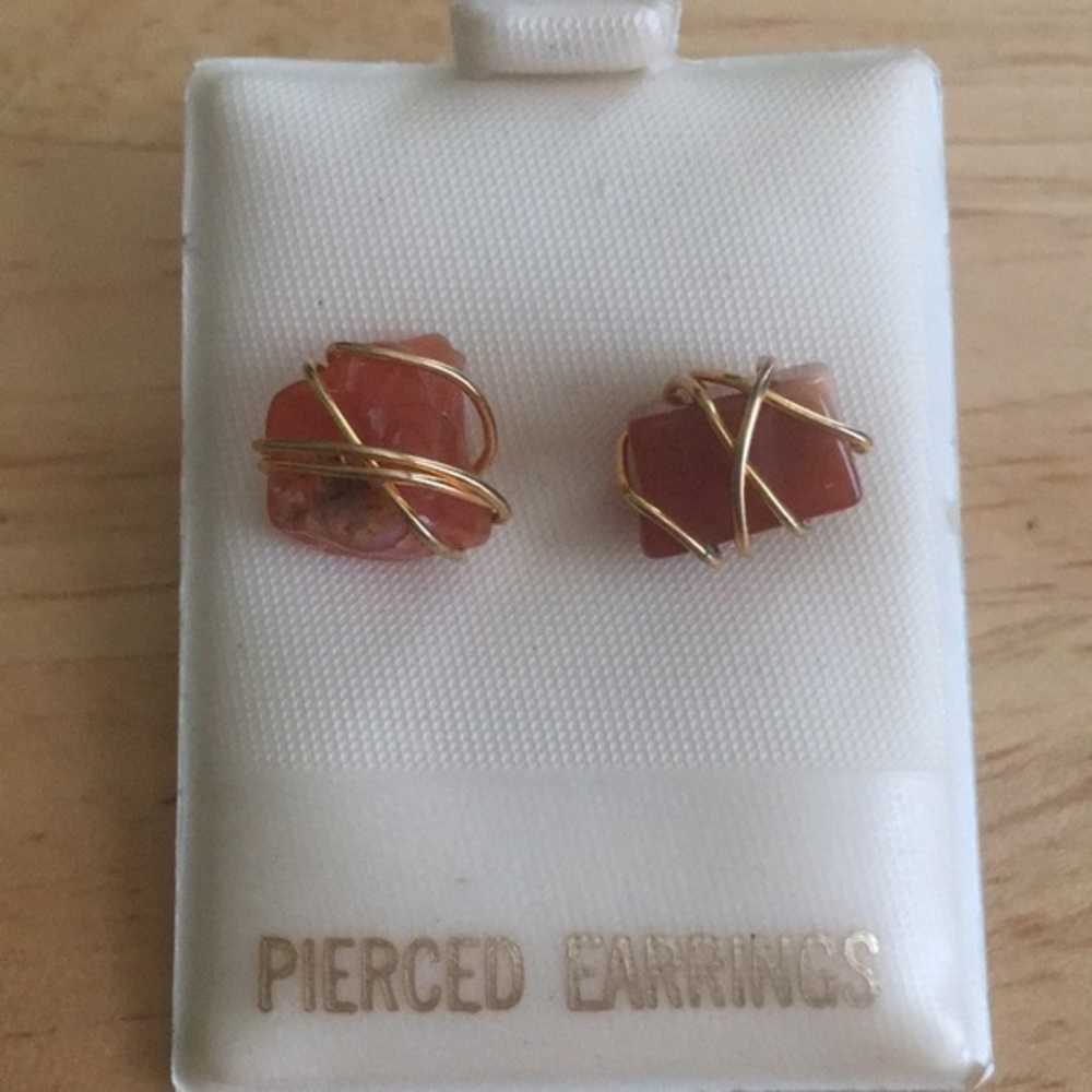 Gold Gemstone Stud Earrings